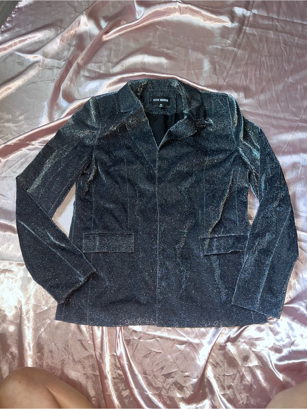 Steve Madden Black Sparkle Blazer